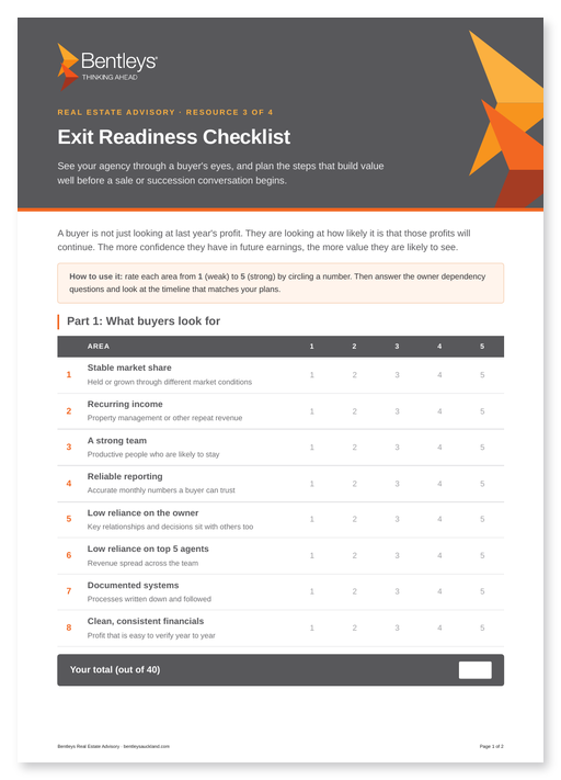 Exit Readiness Checklist cover